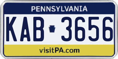 PA license plate KAB3656