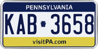 PA license plate KAB3658