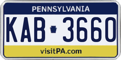 PA license plate KAB3660