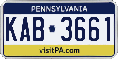 PA license plate KAB3661