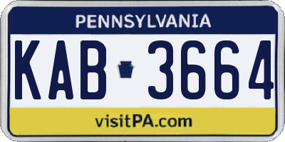 PA license plate KAB3664