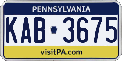 PA license plate KAB3675