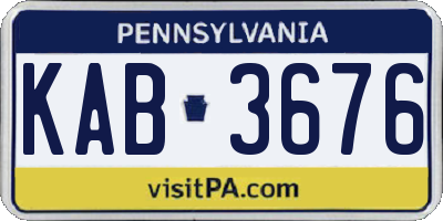 PA license plate KAB3676