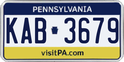 PA license plate KAB3679