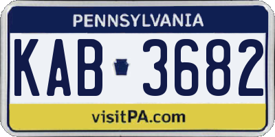 PA license plate KAB3682