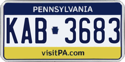 PA license plate KAB3683