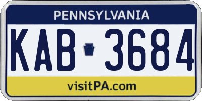 PA license plate KAB3684