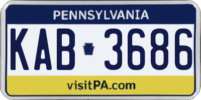 PA license plate KAB3686