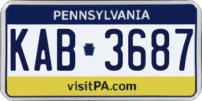 PA license plate KAB3687