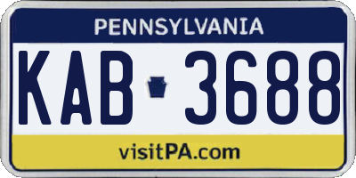 PA license plate KAB3688