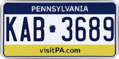 PA license plate KAB3689