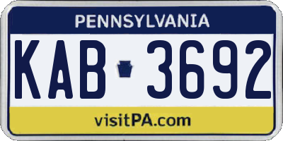PA license plate KAB3692