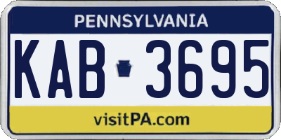 PA license plate KAB3695