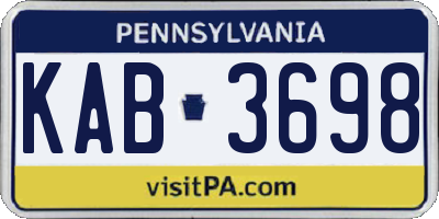 PA license plate KAB3698