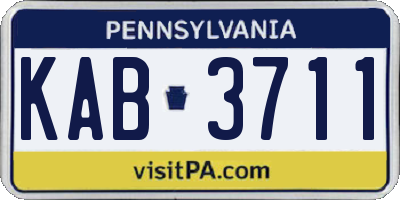 PA license plate KAB3711