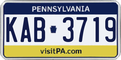 PA license plate KAB3719