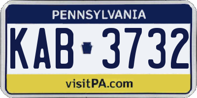 PA license plate KAB3732