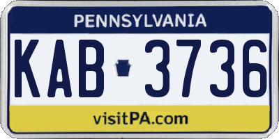 PA license plate KAB3736