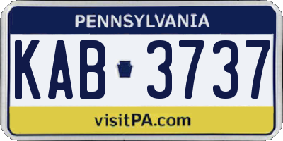 PA license plate KAB3737