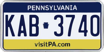 PA license plate KAB3740