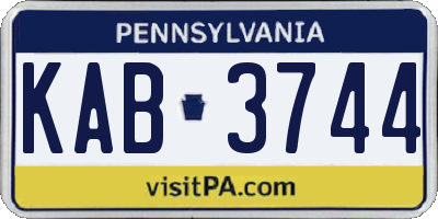 PA license plate KAB3744