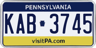 PA license plate KAB3745