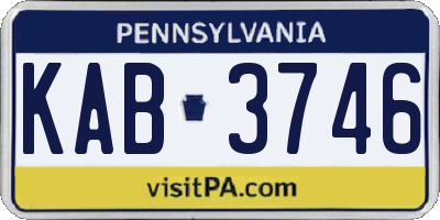 PA license plate KAB3746