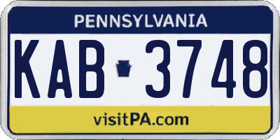 PA license plate KAB3748