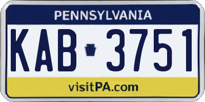PA license plate KAB3751