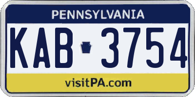 PA license plate KAB3754