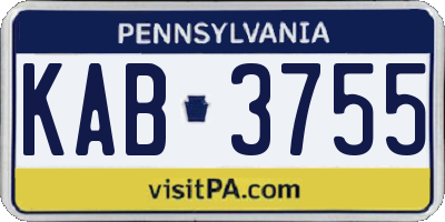 PA license plate KAB3755
