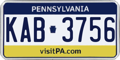 PA license plate KAB3756