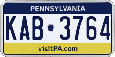 PA license plate KAB3764