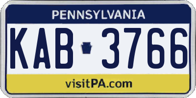 PA license plate KAB3766