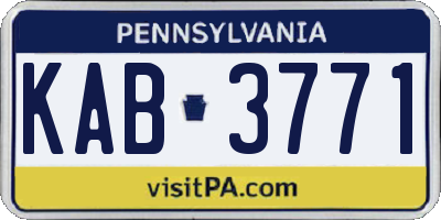 PA license plate KAB3771