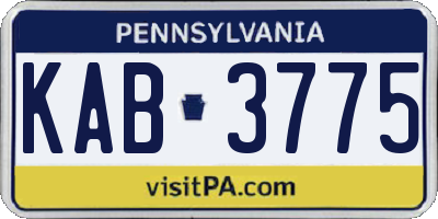 PA license plate KAB3775