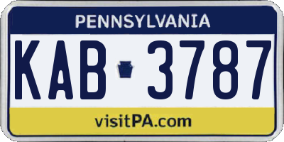 PA license plate KAB3787