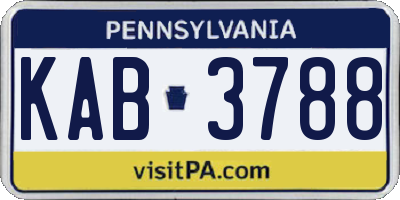 PA license plate KAB3788