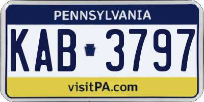 PA license plate KAB3797