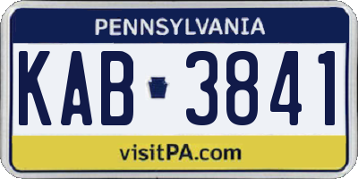 PA license plate KAB3841