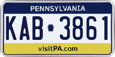 PA license plate KAB3861