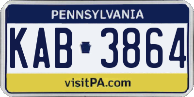PA license plate KAB3864