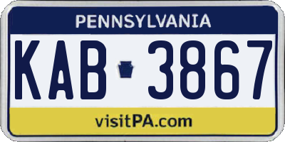 PA license plate KAB3867