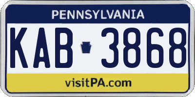 PA license plate KAB3868