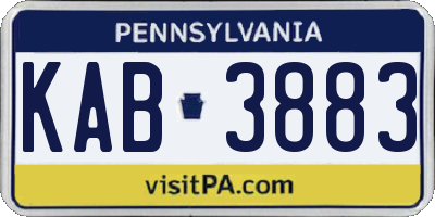 PA license plate KAB3883