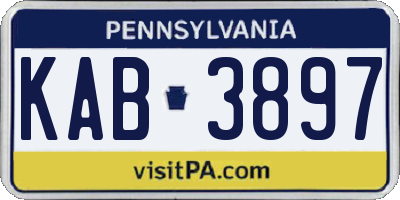 PA license plate KAB3897