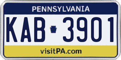 PA license plate KAB3901