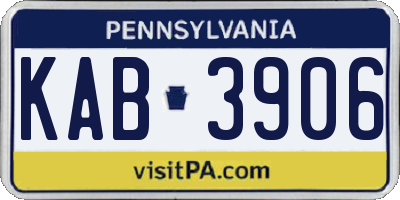PA license plate KAB3906