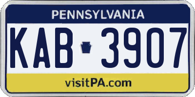 PA license plate KAB3907