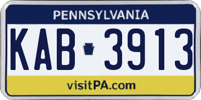 PA license plate KAB3913